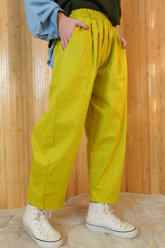 Gaberdine Barrel Pant Olive